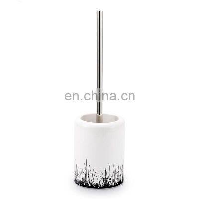 Fashion Design Household Bathroom Chinese Drawing Ceramic Toilet Brush Toilet Bowl Brush Toilet Brush with Holder