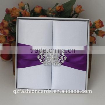 Luxury Wedding Invitation Card Silk Box with Embellishment                        
                                                Quality Choice