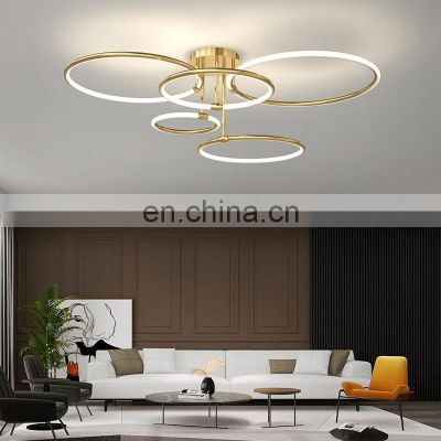 Rings Modern LED Pendant Lamp 110V 220V Fashion Style Villa Restaurant Bedroom Stainless Steel Pendant Lamp