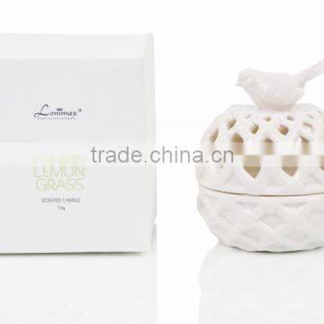 70g Scented Candle jar ,Home Decorative wax candle ceramic jar and bird SA-2021