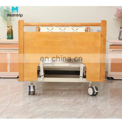 Homecare Furniture Fowler's Position Wood Material Two Function Mobility Hospital Medical Nursing Bed With Foam Mattress photo-5
