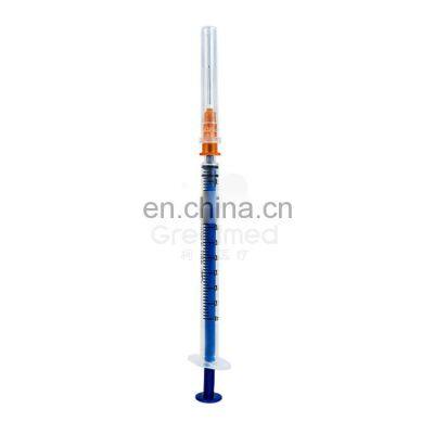 CE ISO approved luer lock disposable medical plastic luerlock 1ml syringe