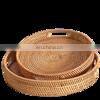 Set Of 3 Rectangle Rattan Serving Tray Woven Coffee Tray, Wicker Fruit Tray Wholesale Handwoven