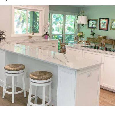 Code：1020，Calacatta Artificial Stone Quartz Slab Kitchen Countertops photo-3