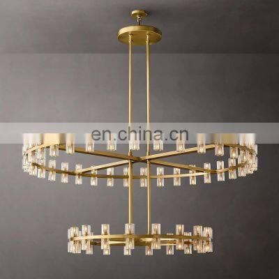 ARCACHON modern luxury indoor metal LED Round Two-Tier k9 crystal chandelier For living room restaurant hotel Home Decor