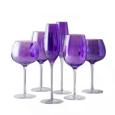 Factory wholesale Colored wine glass Purple goblet Wedding glass