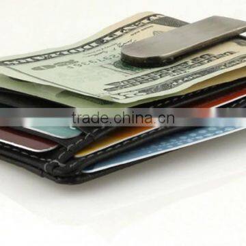 Factory Custom Money Clip Front Pocket Wallet Genuine Leather Money Clip Wallet