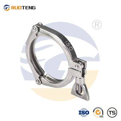 [RUOTENG]  ISO Heavy Duty Three Piece Sanitary Stainless Steel 304/316L Pipe Fitting 3 PCS Part Ferrule Clamp
