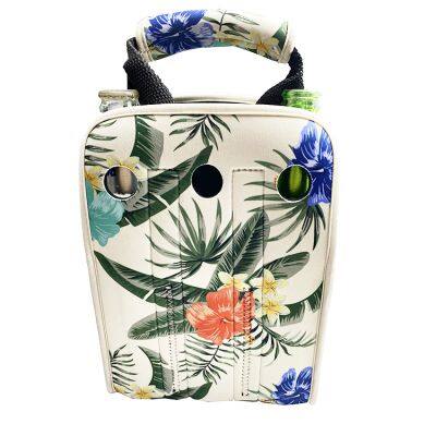 Insulated Neoprene Wine Carrier Tote 6 Pack Beer Water Can Bottle Holder Sublimation Cooler Bag Case for Travel photo-3