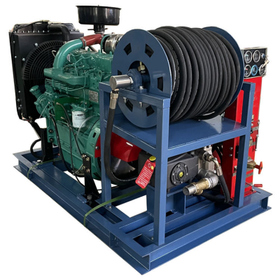 Remote Control 4-cylinder Diesel Power High Pressure Water Jetting Machine Large Sewer Drainage Pipeline Cleaning Equipment