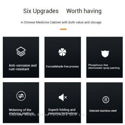 Fábrica china de venta al por mayor. Armario de hierbas de construcción totalmente de acero, de 1200 mm de ancho, que ahorra espacio. Tiene 21 cajones con divisiones para clínicas y farmacias. photo-5