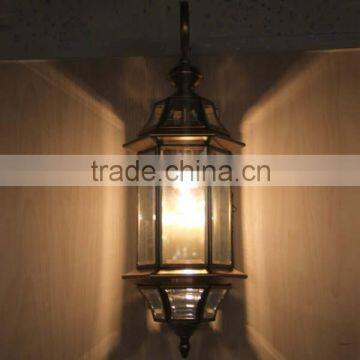 Bathroom brass metal wall light