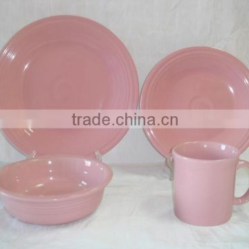 two tone glazed dinnerware/ceramic dinnerset/16pcs ceramic stoneware embossed dinner set