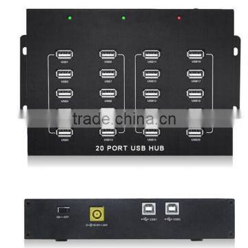 Industrial Grade 20 Port USB HUB Dual USB3.0 Adapter Industrial Class Production