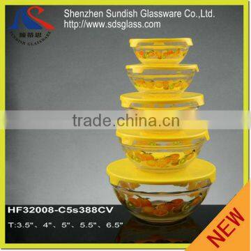 Printed design glass bowl HF32008-C5