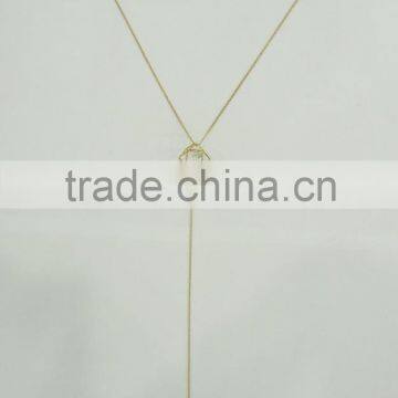 FASHION THIN CHAIN FILIGREE BALL WITH RIVOLI STONE INSIDE PENDANT LARIAT NECKLACE