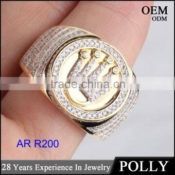 China wholesale 925 silver jewelry iced out hip hop ring mens