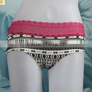 Hot high waist lace and muti printed design boyshort