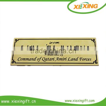 2014 custom brush gold metal door nameplate