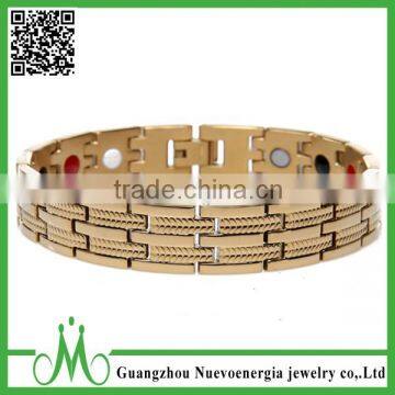 Inventory wholesale stainless steel 4 in 1 Bio Elements Energy Magnetic Fashion Bracelet