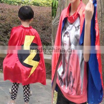 Wholesale boys Fashion Superhero Cape,2016 Halloween Black capes with mix colors,cosplay costume capes