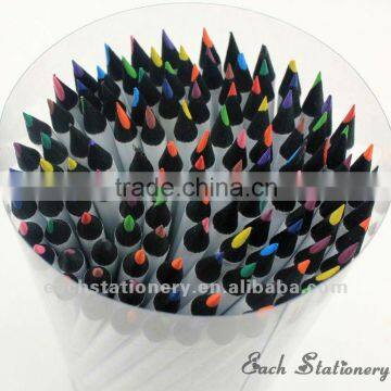 Hot Sales 7inch long white paint black wooden multi color pencil