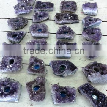 candle holders amethyst