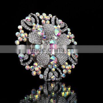 Wholesale Zinc Alloy Rhinestone Crystal Brooch, Zinc Alloy Rhinestone Crystal Strass Brooch Pins for Wedding Design photo-2