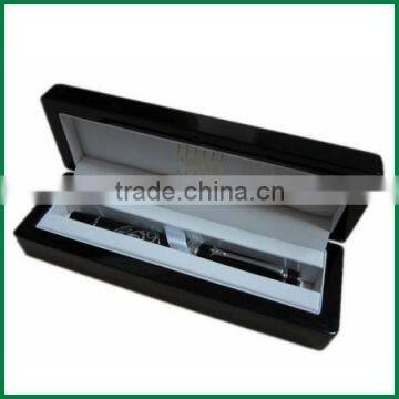 Luxury Wooden Pen Box, Custom Black Lacquer MDF Pen Packaging Box With Logo Printing For 1 or 2 Pen photo-2