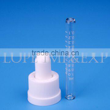 White 18/410 Childproof Dropper with Glass Pipette