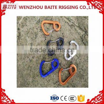 Outdoor Blue D Shaped Carabiner Bit Aluminum Snap Hook, Mini Carabiner Hammock Aluminum Spring Hook photo-5