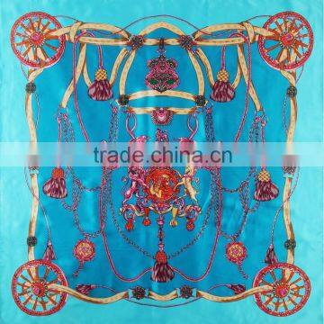 2016 Big Size Silk Square Scarf Women Headscarf Digital Roll Print Silk Satin Scarves Turkish Square Scarf Wholesale photo-5