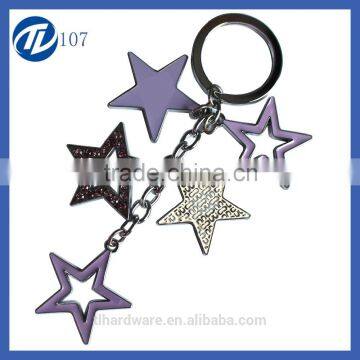 Super quality Cheapest star shaped metal keychain