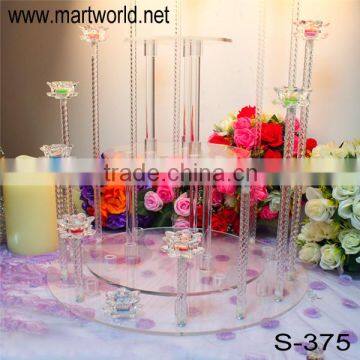 Beautiful flower shaped crystal cake stand,fashionable wedding cake stand for wedding decoration/party(S-375)