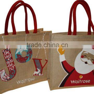 customized jute tote shopping bag