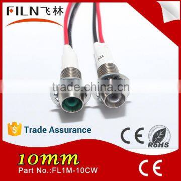 Fast Delivery 10mm Diameter Metal 12V Green Light Led 220v Signal Lamp With Wire photo-3