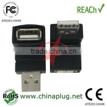 Right angle usb female to male electrical plug adapter