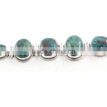 925 silver jewelry wholesale chrysocolla jewelry fashion bracelet women's silver jewelry