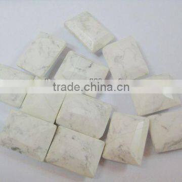 Gemstone howlite rectangle faceted jewelry beads