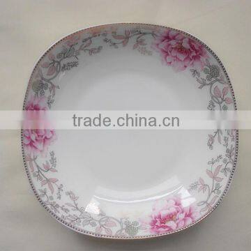 White fine new bone china plates/ square dinner plate in different sizes