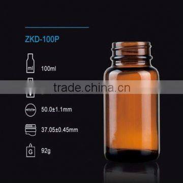 100ml amber tablet glass bottle