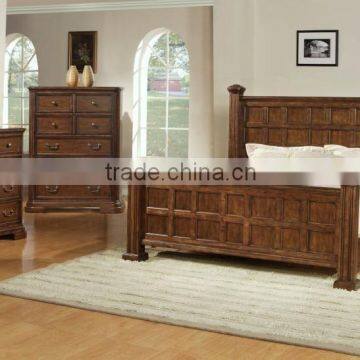 Woodridge Queen Headboard Bed / american style solid wood bedroom furniture AS-B5