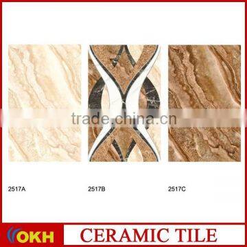 3D ink jet cheap ceramic wall tile for kitchen and bathroom 250x330mm #2517