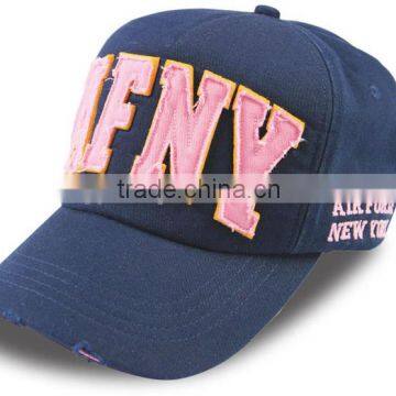 Custom Fashion Brushed Cotton Cheap 3D Embroidery Worn-out Baseball Caps