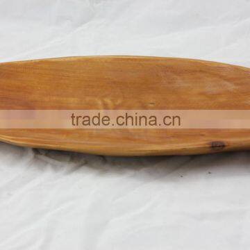 Solid Wood Dried Fruit Snack Dish Olive Point Shape Wooden Plate photo-3