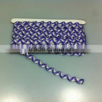 Supply blue white rac ric tape zig zag tape ribbon