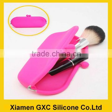 portable girl fashion mini silicone cosmetic bag for outdoor