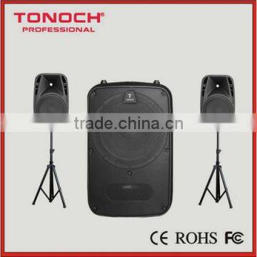 TONOCH 15 inch subwoofer Plastic Speaker with 2 *10" passive speaker with stand