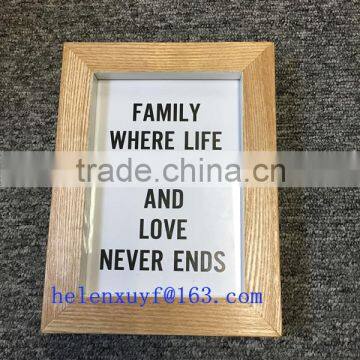 wood finished papers wrapped 4x6 inch crystal MDF photo frame for home decorative