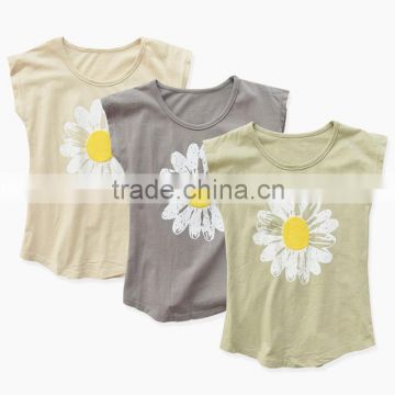 wholesale short sleeve cotton shirt Cute Style Flower Pattern baby t-shirt